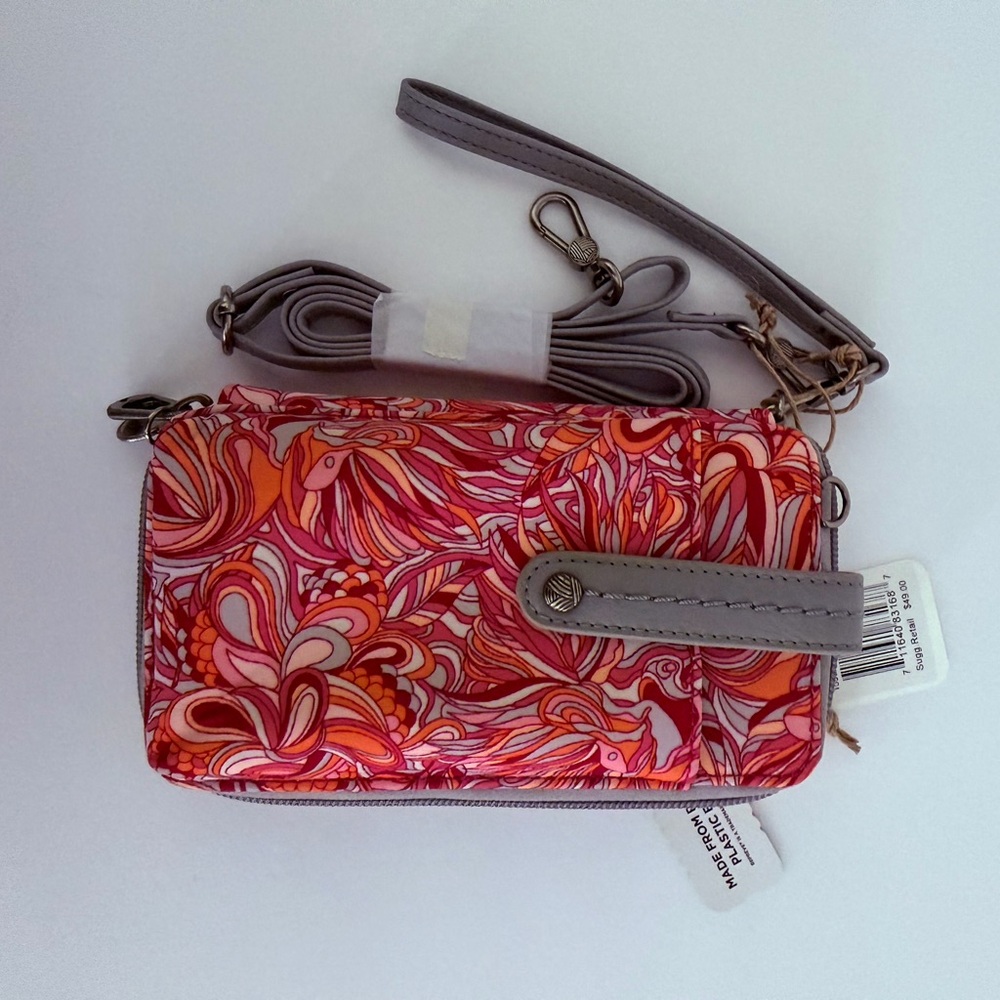 Sakroots Pink and Orange Patterned Crossbody Bag